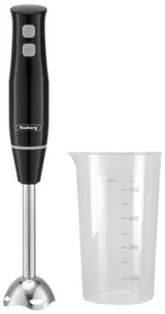 Resigilat: Blender cu cana Rosberg R51112ISB, 400W, 700ml, 2 viteze, Atasament din otel, Negru