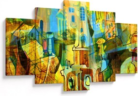 Tablou - Arhitectură, abstractizare cubistă (150x105 cm)