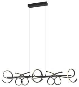 Lampă suspendată de design, alungită, neagră, reglabilă în 3 trepte - Krisscross