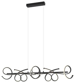 Lampă suspendată de design neagră dreptunghiulară cu 3 trepte de intensitate luminoasă - Krisscross