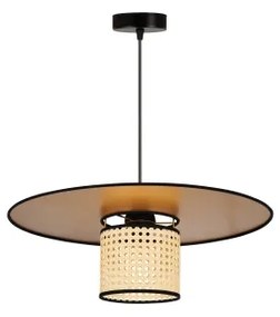 Lustră pe cablu TOKYO Duolla RATTAN 1xE27/15W/230V d. 50 cm auriu/ratan