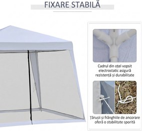Outsunny Foisor de Gradina 3x3m cu Plasa de Tantari din Poliester si Metal | Aosom Romania