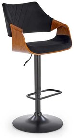 Scaun de bar Hazel, negru / nuc