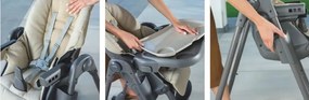 Scaun de Masa Multifunctional pentru Bebelusi si Copii, CAM   Pappananna Icon Air, Material mesh respirant 3D, Inaltime Ajustabila, Varsta 6 luni-15 kg, Pliabil, Centura de Siguranta in 5 Puncte, Depoz