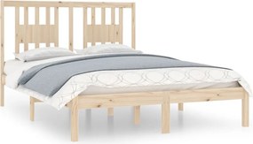 vidaXL Cadru de pat dublu, 135x190 cm, lemn masiv