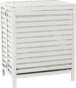 Cos de rufe MENORK, alb, bambus/material textil, 50x35x60 cm