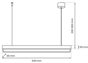 Lustr pe cablu LUNGO T8 1xG13/9W/230V negru
