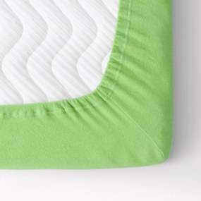 Goldea cearceafuri de pat din terry cu elastic - verde deschis 200 x 200 cm