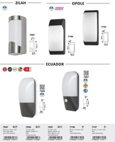 Aplica de perete pentru iluminat exterior IP65 Opole negru mat, alb