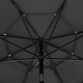 Umbrela de soare 3 niveluri, stalp de aluminiu, antracit, 3,5 m Antracit, 3.5 m