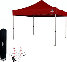 Foișor de grădină pliabil 3x3 m | Protecție UV/PVC premium | Construcție robustă BRIMO | Montaj rapid fără scule - fără pereți - Rosu