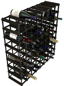 Raft de vin RTA pentru 72 de sticle, asamblat, frasin negru / negru