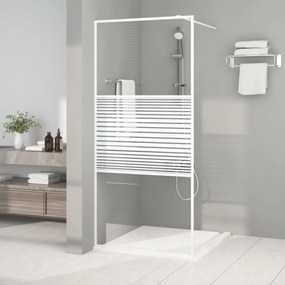 vidaXL Perete de duș walk-in, alb, 90x195 cm, sticlă ESG transparentă