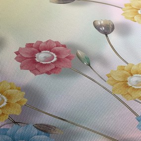 Tablou - Lunca colorată (cu ceas) (90x30 cm)