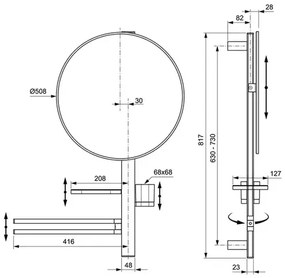 Set accesorii pentru lavoar Ideal Standard Alu+ rose mat din aluminiu