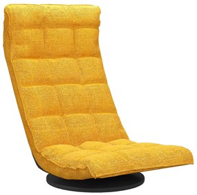 336581 vidaXL Scaun de podea pivotant, galben muștar, material textil