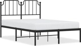 vidaXL Cadru de pat metalic cu tăblie, negru, 120x190 cm