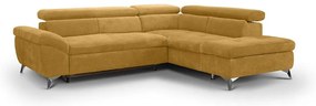 Canapea colțar extensibilă SALERNO, formă L, dreapta, galbenă