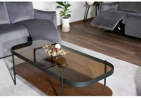 Masa de cafea Prima A chihlimbar transparent/nuc L120 cm