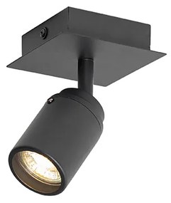 Spot de baie modern negru pătrat IP44 - Ducha