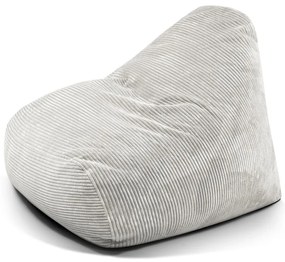 Fotoliu bean bag crem cu tapițerie din catifea reiată Snug 100 – SLOWDOWN