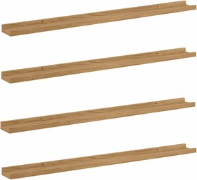 vidaXL Raft de perete cu raft 4 pcs Maro 100 x 9 x 3 cm Lemn compozit