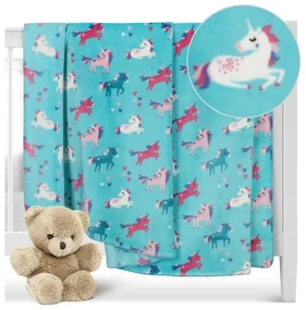 Bellatex Pătură pentru copii Ella Unicorn turcoaz,100 x 150 cm