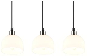 Lustră albă/argintie cu abajur din sticlă Molly – Trio