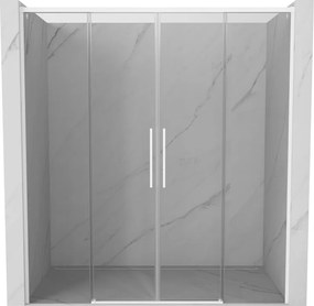 Mexen Rox Duo uși de duș glisante 190 cm, transparente, albe - 8C2-190-002-20-00