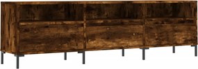 vidaXL Comodă TV, stejar fumuriu, 150x30x44,5 cm, lemn prelucrat
