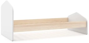 Pat pentru copii alb/în culoare naturală cu aspect de lemn de pin 90x190 cm Estefania – Marckeric