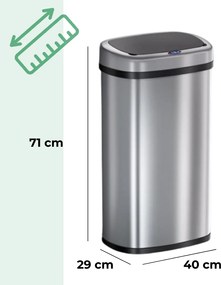 Coș de gunoi cu senzor DEUS, 58 litri, argintie Jurhan