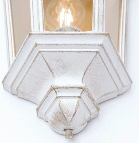 Aplica de perete exterior stil clasic IP43 Puchberg AL 11K/82505 weiß-gold/rauch OR