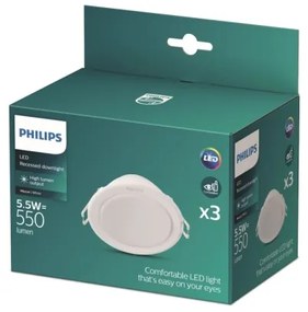 SET 3x corp de iluminat LED încastrat Philips MESON LED/5,5W/230V 4000K