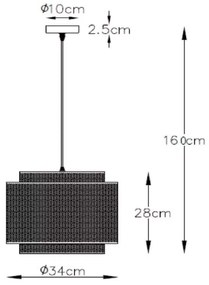 Lustră pe cablu ORRIN 1xE27/60W/230V Lucide 02404/01/30