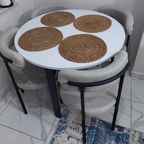 Masa bucatarie Onita rotund culoare alb-negru,R90 X 75 cm