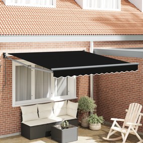 vidaXL Pergolă Manuală Retractabilă Neagră 300 x 250 cm