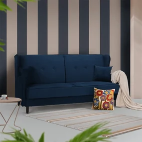Canapea extensibilă, material textil albastru, COLUMBUS