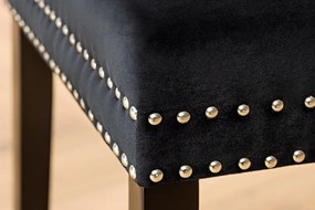 Set 2 scaune Stil Baroc, Catifea, Negru, CASTLE