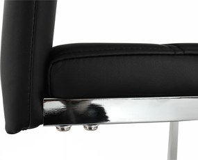 Scaun dining, negru / crom, VATENA