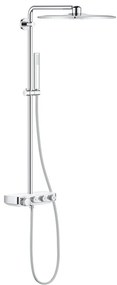 Coloana dus cu baterie si termostat Grohe Euphoria SmartControl 310 Cube Duo, alb crom