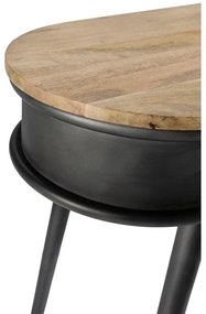 Masă consolă neagră/în culoare naturală 38x90 cm Delhi – MOME