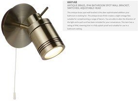 Aplica de perete directionabila pentru baie IP44 Samson 6601AB SRT
