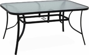 Masă dining, sticlă securizată/oţel, PASTER