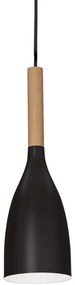 Ideal Lux - Lampă suspendată MANHATTAN, 1xE14/40W/230V, Ø 11 cm, negru/fag