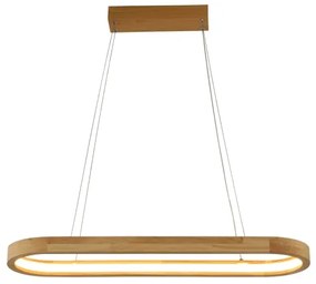 Brilagi - Lampă suspendată pe cablu UMEA WOOD, LED/30W/230V, 70x20 cm, lemn de cauciuc