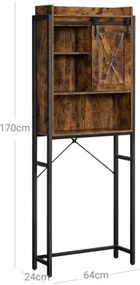 Etajeră pentru baie RENARO, maro/negru