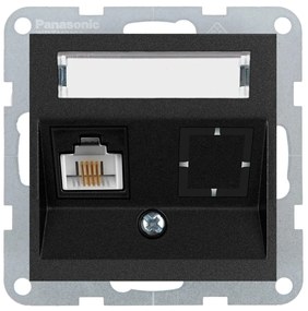 Priza internet cat 6, IP20, Negru, Panasonic Karre Plus 55