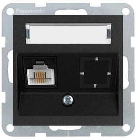 Priza internet cat 6, IP20, Negru, Panasonic Karre Plus 55