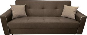 Canapea VERA extensibila, 3 locuri, lada de depozitare, stofa maro + crem, 225x90x90 Maro + Crem, Stofa